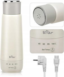 BEAR Czajnik Elektryczny Mini Podgrzewacz Turystyczny 300 ml 3w1