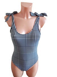 Jednoczęściowy strój kąpielowy w kratkę, rozmiar S