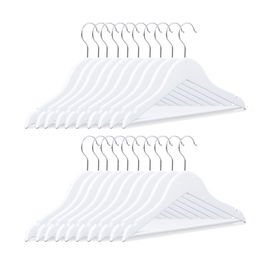 Wieszaki drewniane dla dzieci biały  20szt. Relaxdays