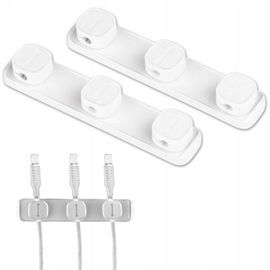 Magnetyczny oraganizer uchwyt klips do kabli biały Tronic