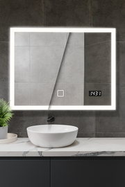 Lustro łazienkowe prostokąt  z oświetleniem LED 800 x 600 mm AQUAMARIN