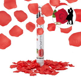 konfetti wystrzałowe płatki róż czerwony Relaxdays