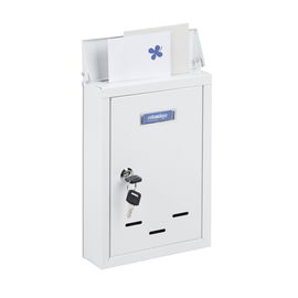 Skrzynka na listy z tabliczką imienną biała Relaxdays