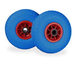 Koła do taczki wózka 3.00-4 2 szt. czerwono niebieskie Relaxdays