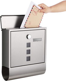 Skrzynka na listy z gazetnikiem szara Songmics