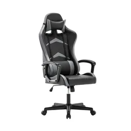 Krzesło  Gamingowe  Skórzane, Wysokie Oparcie IWMH