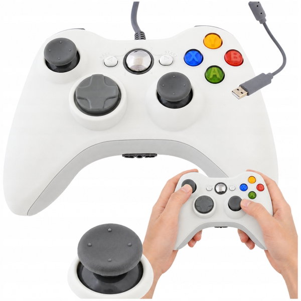 PRZEWODOWY PAD KONTROLER DO KONSOLI XBOX 360 I PC KABEL USB 2M