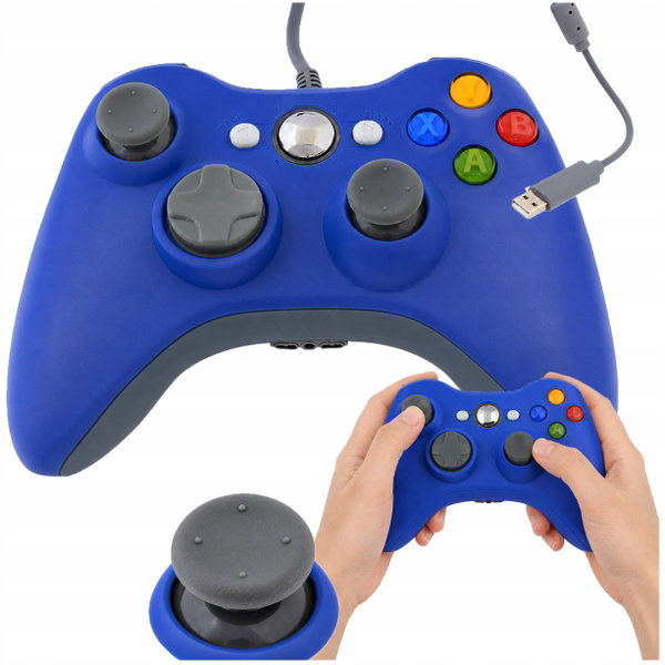 PRZEWODOWY PAD KONTROLER DO KONSOLI XBOX 360 I PC KABEL USB 2M