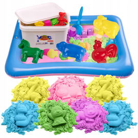 BibiMoon Piasek Kinetyczny 7kg ZESTAW PIASKOWNICA FOREMKI