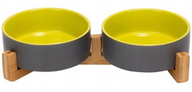 Ceramiczna miska dla psa, podwójna miska do karmienia, 400 ml, stojak