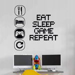 Naklejka na ścianę EAT SLEEP GAME REPEAT