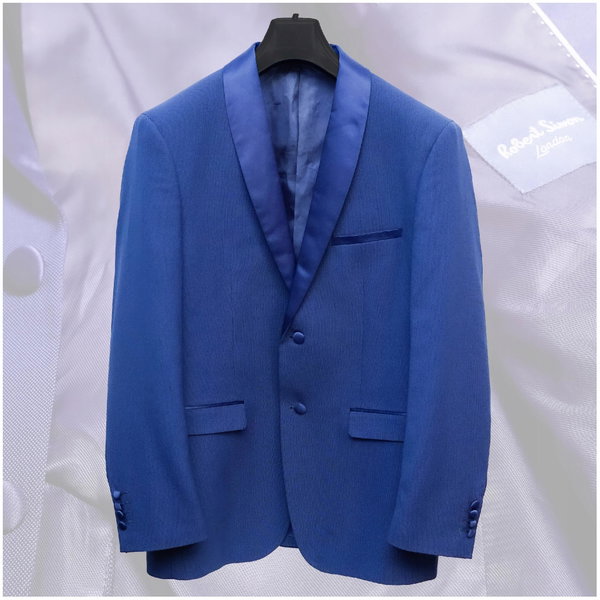 ROBERT SIMON LONDON | Angielska Marynarka Koktajlowa Royal Blue | ROZ. 48