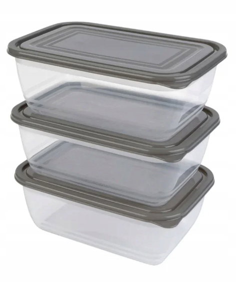 Plastikowe pojemniki na żywność z pokrywką 2l - 3 szt.