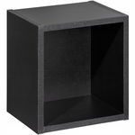 CZARNY regał górny 27 cm Qubik NOVA BLACK A 83-27-Q RYFLOWANY front