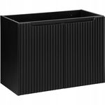 CZARNA szafka pod umywalkę 80 cm NOVA BLACK D2 82-80 RYFLOWANY front