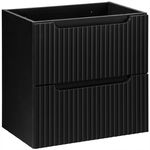 CZARNA ryflowana szafka pod umywalkę 60 cm NOVA BLACK S2 82-60 z szufladami