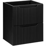 CZARNA ryflowana szafka pod umywalkę 50 cm NOVA BLACK S2 82-50 z szufladami