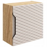 Beżowa szafka RYFLOWANA Qubik 35 cm OCEAN BEIGE 83-35 DĄB OLEJOWANY / BEIGE