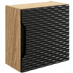 CZARNA górna szafka RYFLOWANA Qubik 35 cm OCEAN BLACK 83-35 DĄB OLEJOWANY
