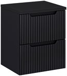 CZARNA szafka łazienkowa z blatem 50 cm NOVA BLACK 82-50 z szufladami