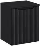 CZARNA szafka łazienkowa z blatem 50 cm NOVA BLACK 82-50 2D RYFLOWANY front