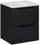 CZARNA szafka łazienkowa z umywalką 50 cm NOVA BLACK 82-50 z szufladami