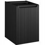 CZARNA szafka pod blat z koszem na pranie 40 cm NOVA BLACK RYFLOWANY front