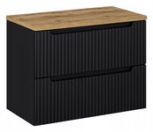 CZARNA szafka łazienkowa z blatem OAK 80 cm NOVA BLACK 82-80 z szufladami