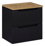 CZARNA szafka łazienkowa z blatem OAK 60 cm NOVA BLACK 82-60 z szufladami