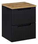 CZARNA szafka łazienkowa z blatem OAK 50 cm NOVA BLACK 82-50 z szufladami