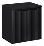 CZARNA szafka łazienkowa z blatem 60 cm NOVA BLACK 82-60 2D RYFLOWANY front