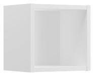 BIAŁY regał łazienkowy górny 27 cm Qubik NOVA WHITE 83-27-Q RYFLOWANY front