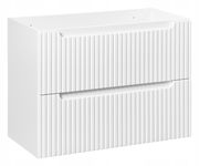 BIAŁA ryflowana szafka pod umywalkę 80 cm NOVA WHITE 82-80-2S z szufladami
