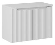 BIAŁA szafka łazienkowa z blatem 80 cm NOVA WHITE 82-80 RYFLOWANY front