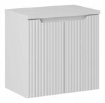 BIAŁA szafka łazienkowa z blatem 60 cm NOVA WHITE 82-60 2D RYFLOWANY front