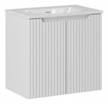 BIAŁA szafka z umywalką 60 cm NOVA WHITE 82-60 RYFLOWANY front