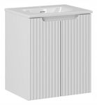 BIAŁA szafka z umywalką 50 cm NOVA WHITE 82-50 RYFLOWANY front
