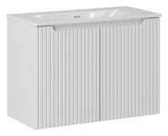 BIAŁA szafka z umywalką 80 cm NOVA WHITE 82-80 RYFLOWANY front