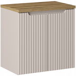 KASZMIROWA ryflowana szafka NOVA CASHMERE 82-60 2D z blatem 60 cm OAK