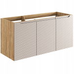 RYFLOWANA szafka pod umywalkę 120 cm OCEAN BEIGE 82-120-3D DĄB / beżowy