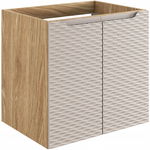 RYFLOWANA szafka pod umywalkę 60 cm OCEAN BEIGE 82-60-2D DĄB / beżowy