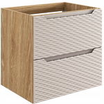 RYFLOWANA szafka pod umywalkę 60 cm OCEAN BEIGE 82-60-2S z szufladami DĄB