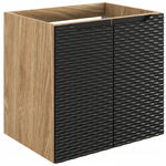 RYFLOWANA szafka pod umywalkę 60 cm OCEAN BLACK 82-60-2D DĄB OLEJOWANY