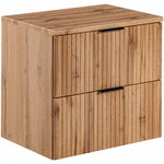 Ryflowana szafka po umywalkę 60 cm z blatem ADEL OAK 82-60 dąb wotan