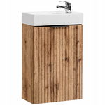 Ryflowana szafka łazienkowa ADEL OAK 82-40 z umywalką VEDEA 40 cm