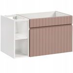 Ryflowana szafka pod umywalkę ICONIC ROSE 82-60 z otwartym regałem 80cm
