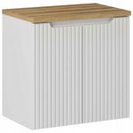BIAŁA szafka pod umywalkę 60 cm NOVA WHITE 82-60-2D z blatem OAK