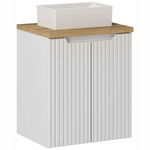 BIAŁA szafka pod umywalkę 50 cm NOVA WHITE 82-50-2D z blatem OAK i umywalką