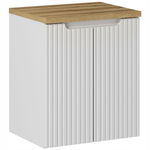 BIAŁA szafka pod umywalkę 50 cm NOVA WHITE 82-50-2D z blatem OAK