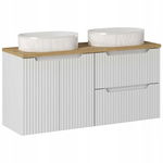 BIAŁA szafka pod umywalkę 120 cm NOVA WHITE 82-60-2D/2S z umywalkami